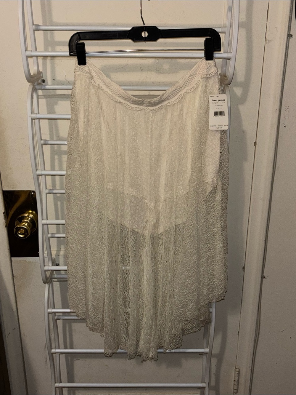 Free People Ivory Lace Midi Pants Balletcore Hippie Boho Cottagecore